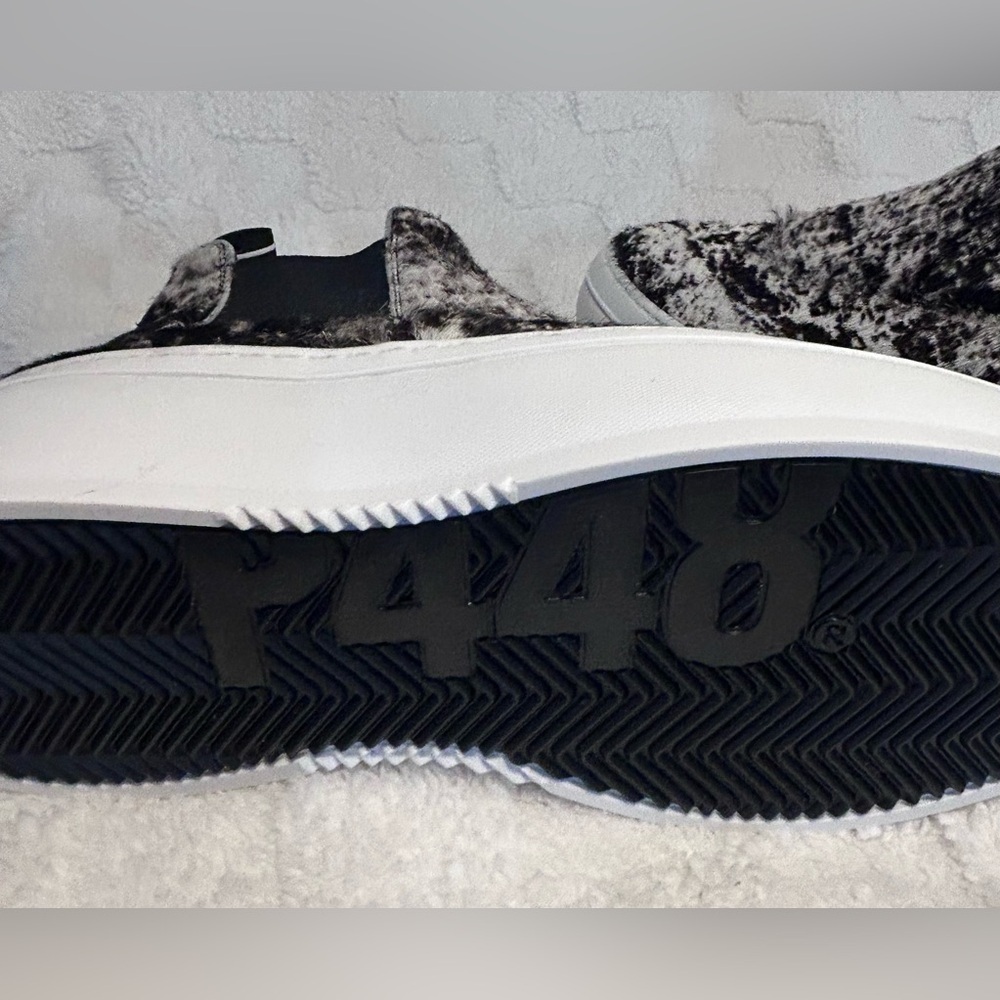 P448 Lucy Calf Hair High Top Platform Pull On Sneaker Size 37 - Picture 2 of 8